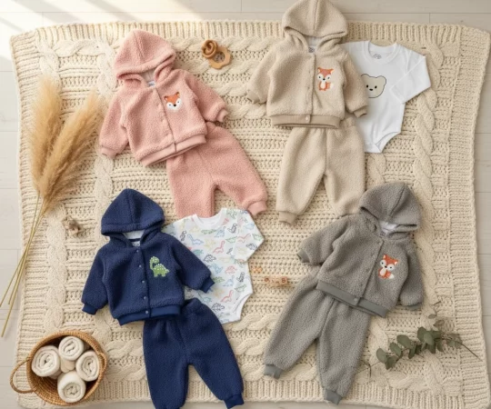 Baby-Girls-3-pcs-winter-sherpa-jacket-with-bodysuit-set-cover